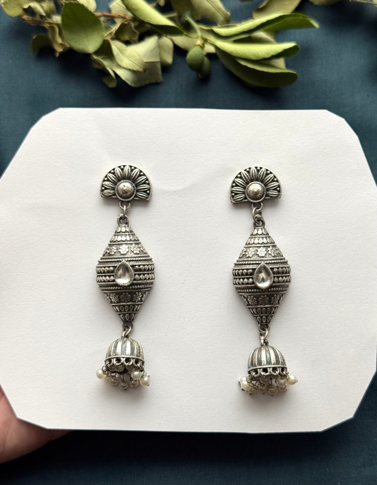 Premium brass made Oxidised jhumka