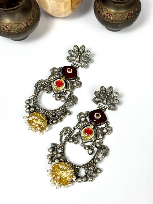 Premium Oxidised Parvana Jhumka