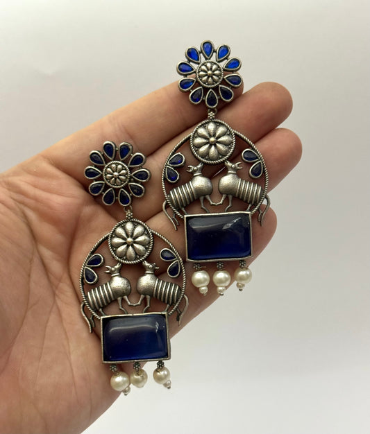 Premium Oxidised Amara Earrings