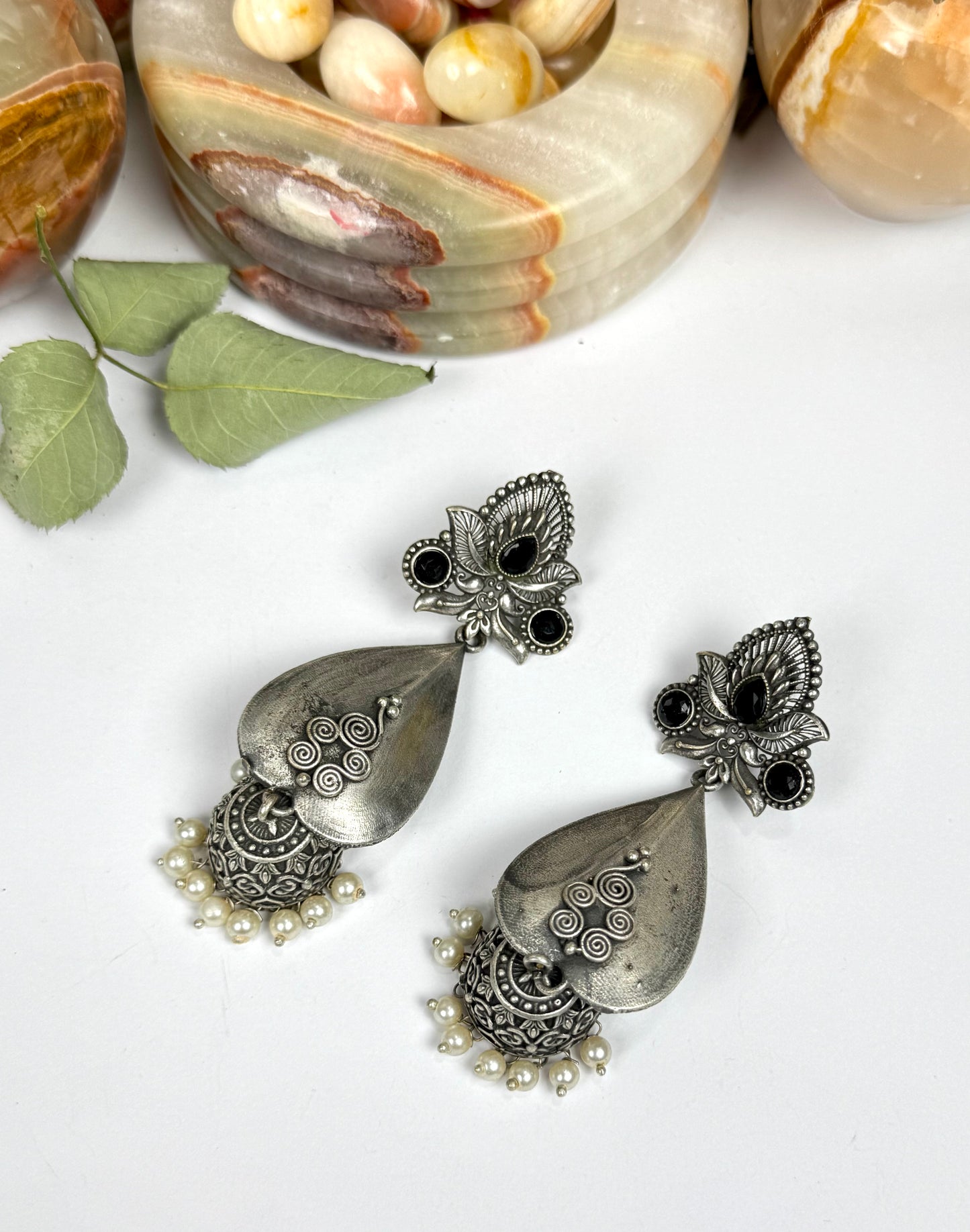 Brass Made Premium Oxidised Jhumkas