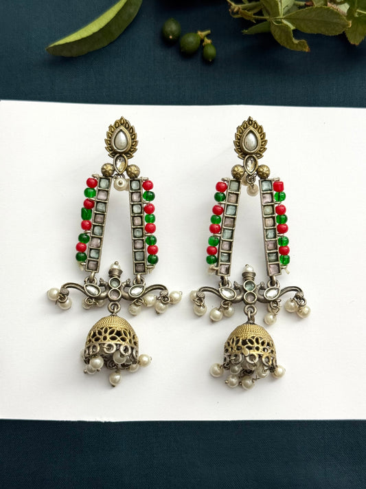 Premium Brass made Oxidised Jhumka