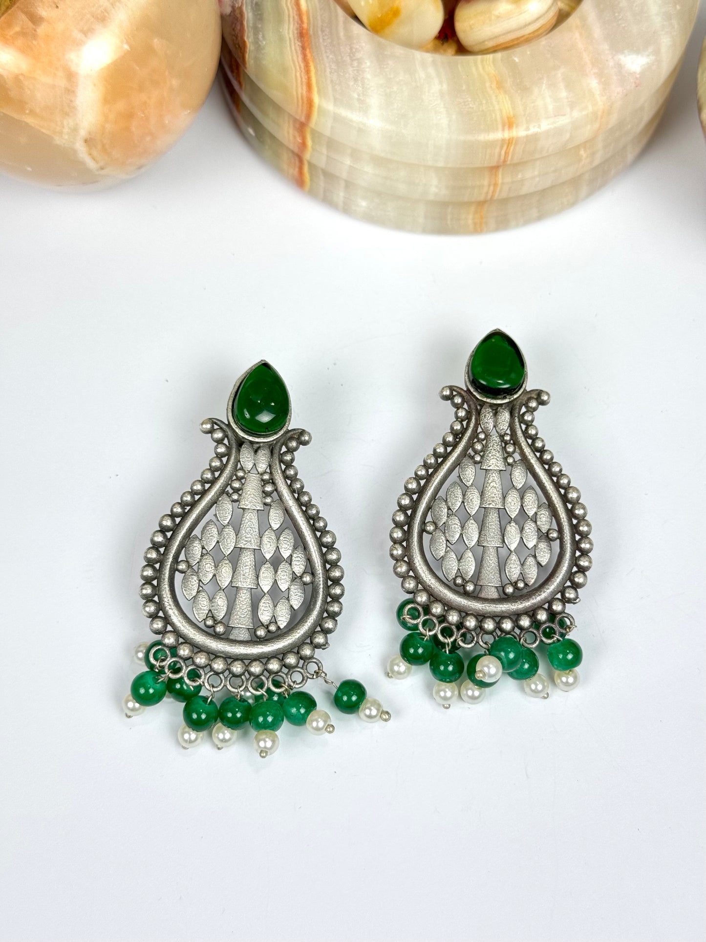 Premium Brass Made Oxidised Earrings