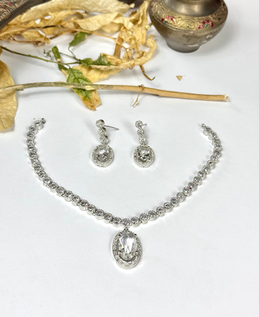 American Diamond 1 karat necklace Set