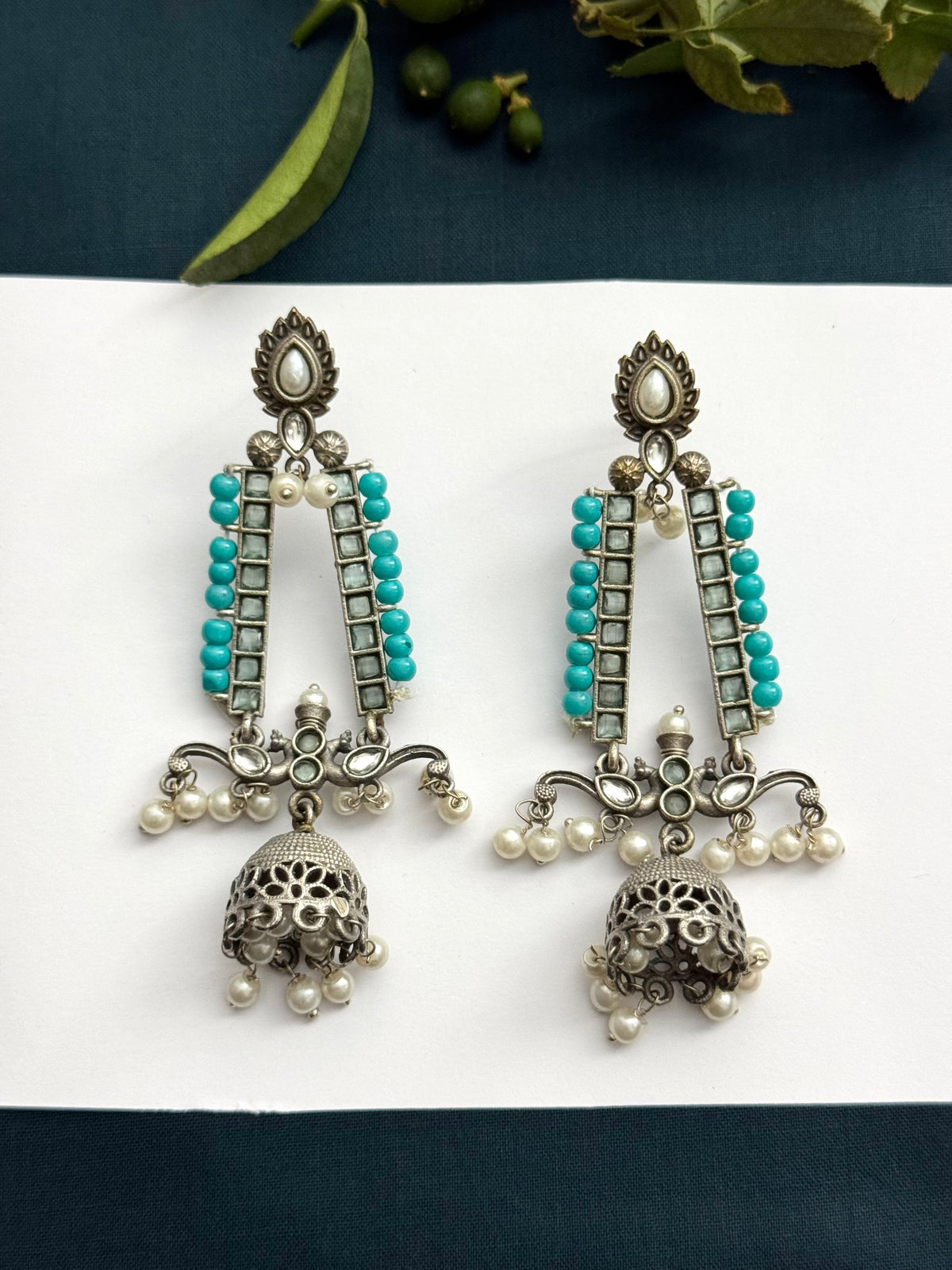 Premium Brass Made Oxidised Jhumka