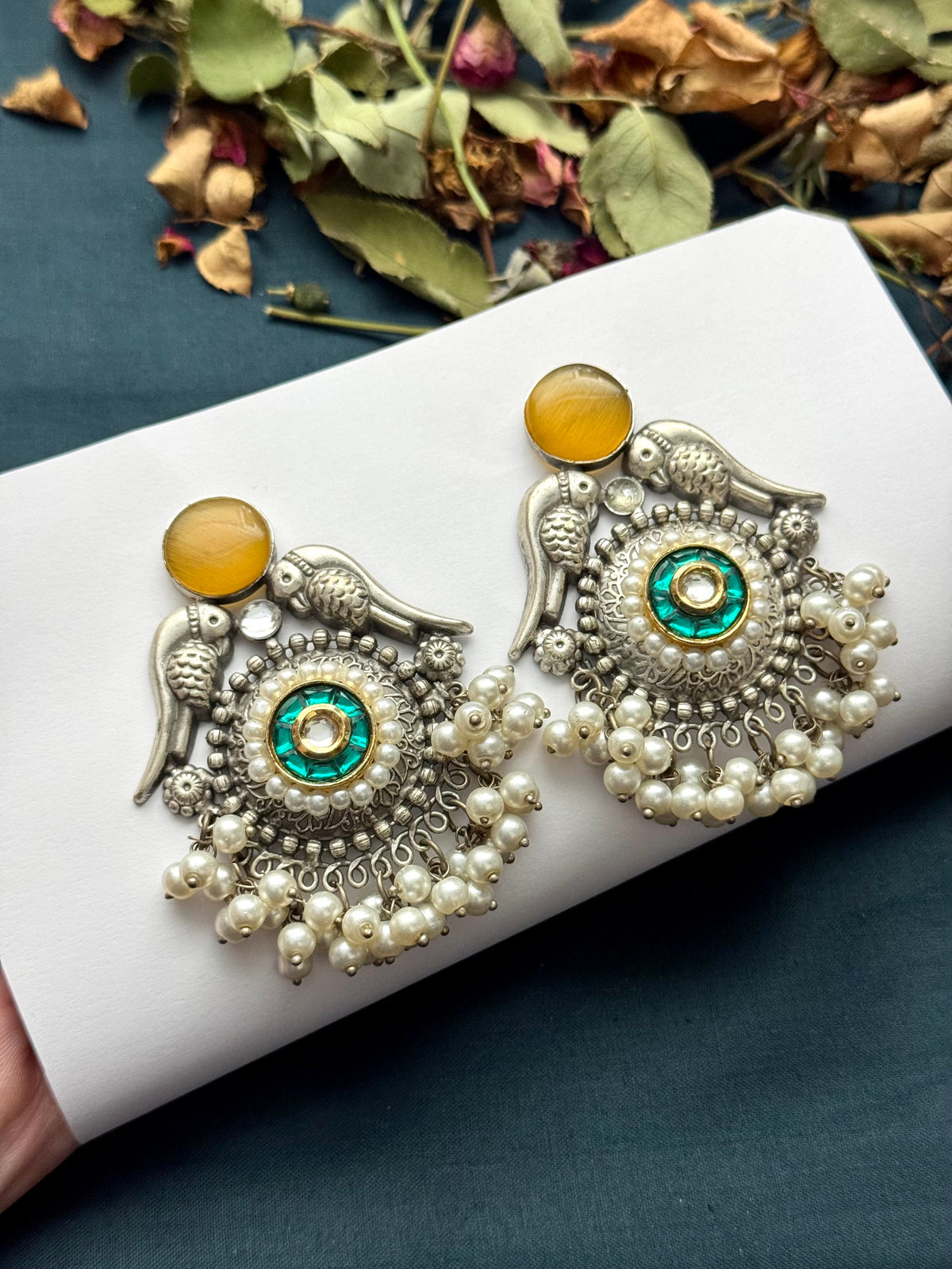 Premium Oxidised Heba Earrings