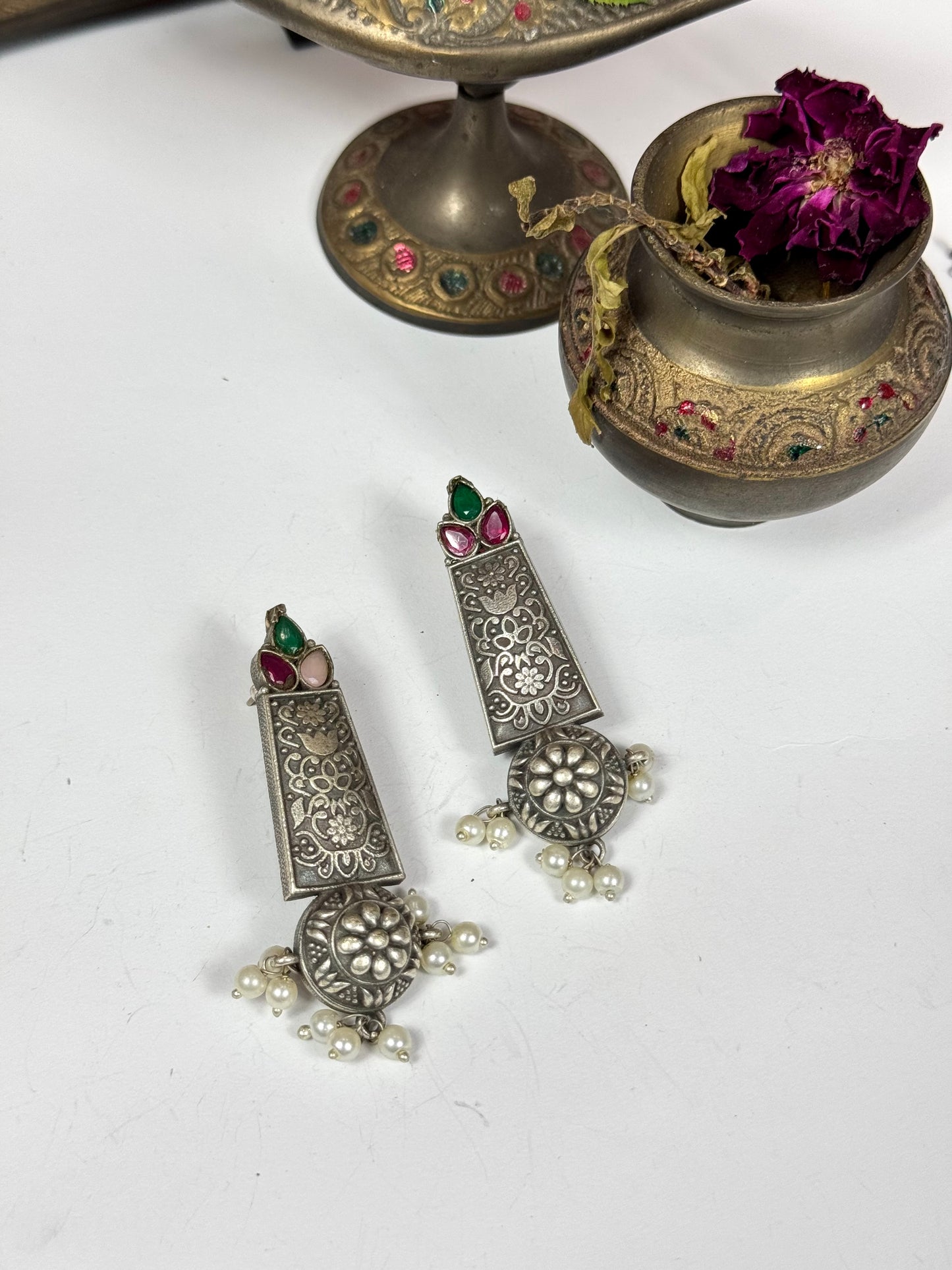 Premium Oxidised Radha Earrings