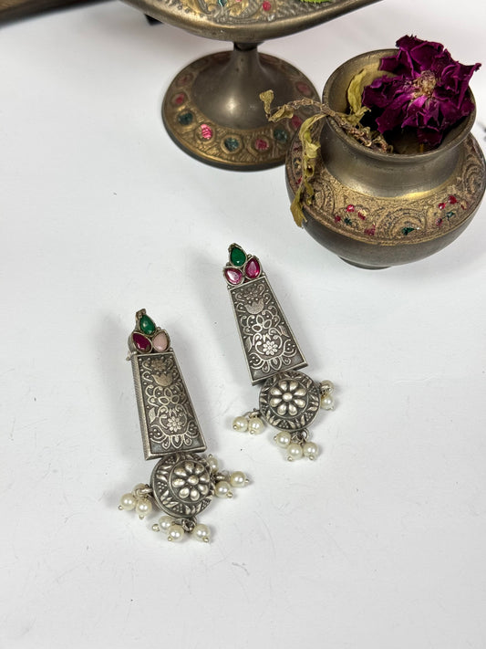 Premium Oxidised Radha Earrings