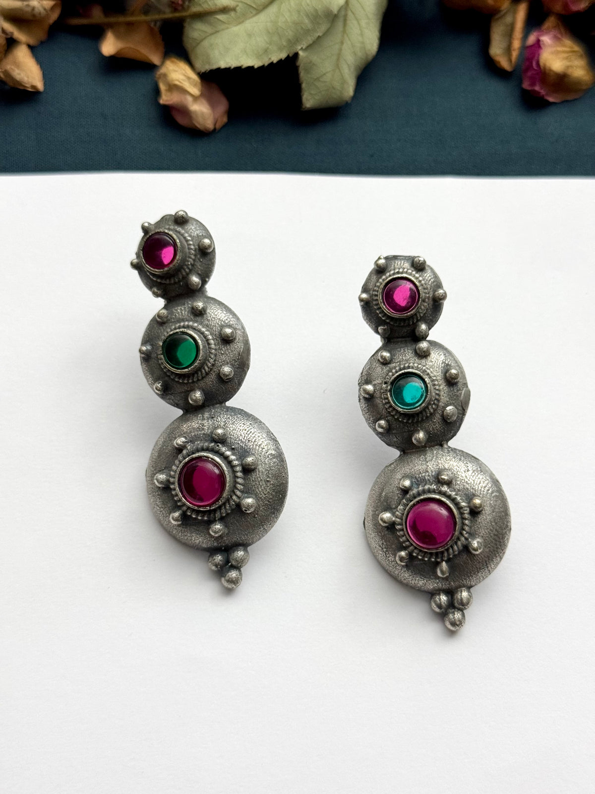 Premium brass made Oxidised Saba Earrings