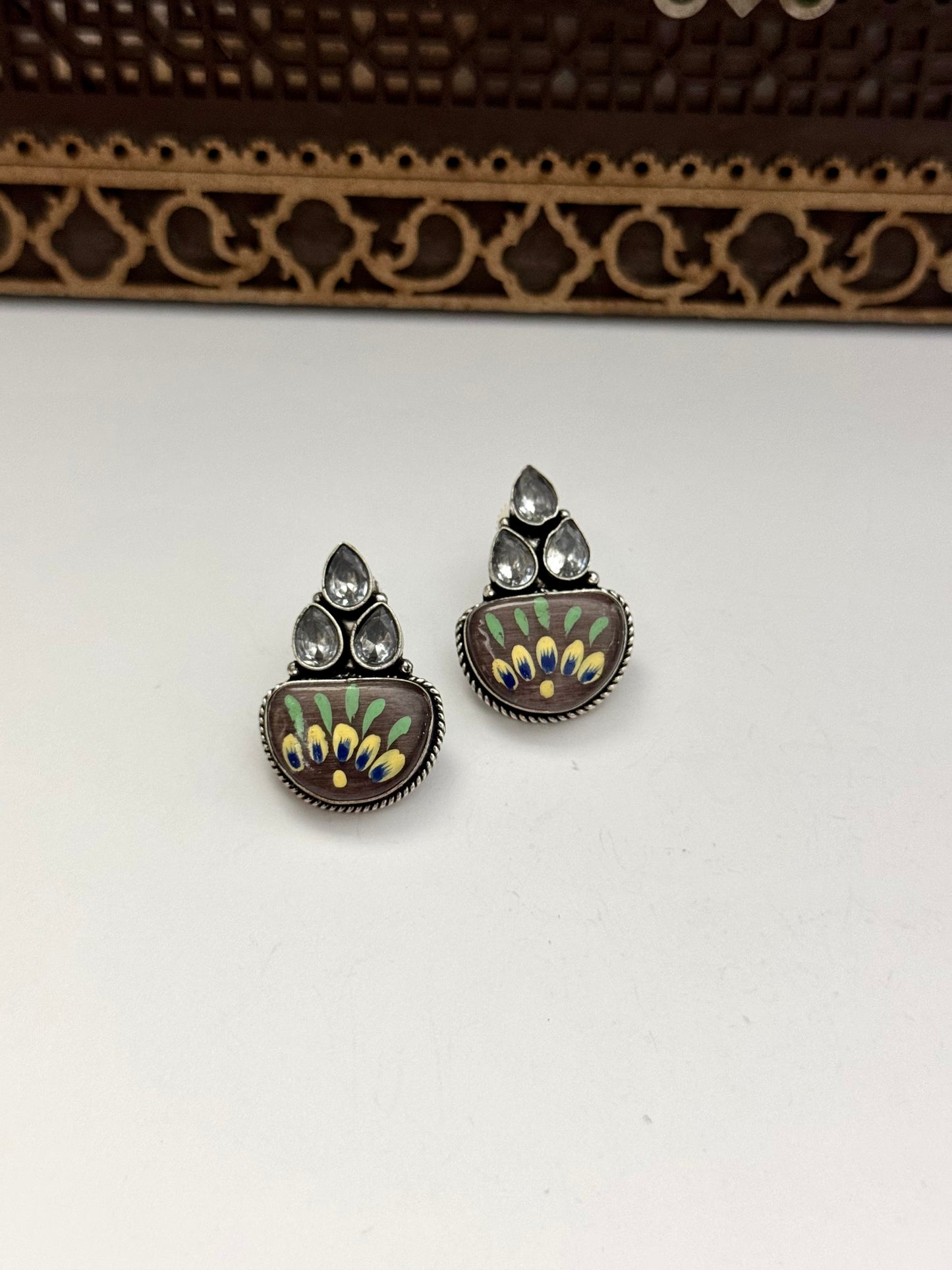 Premium brass made oxidised Earrings