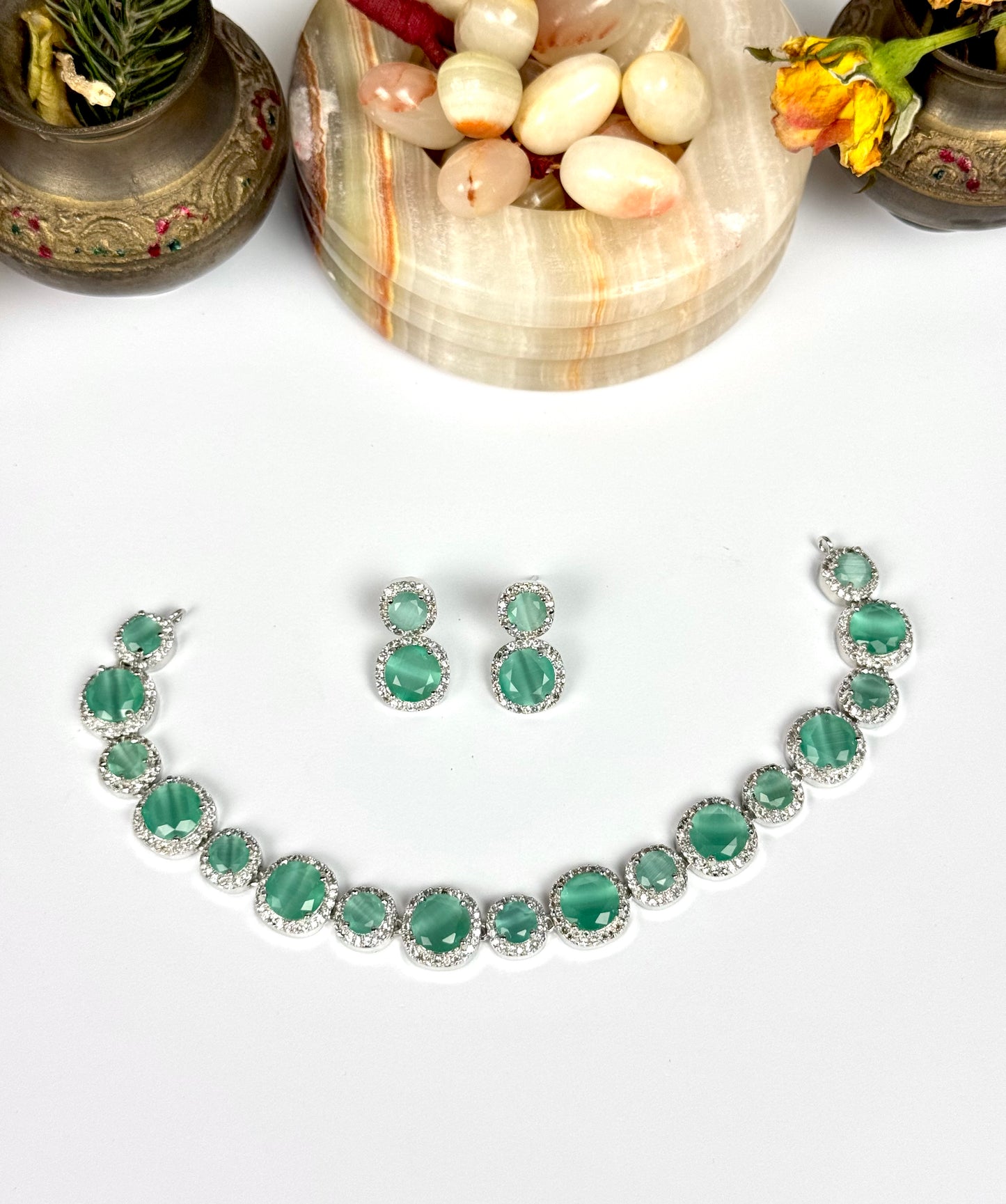 American Diamond 1karat Necklace set