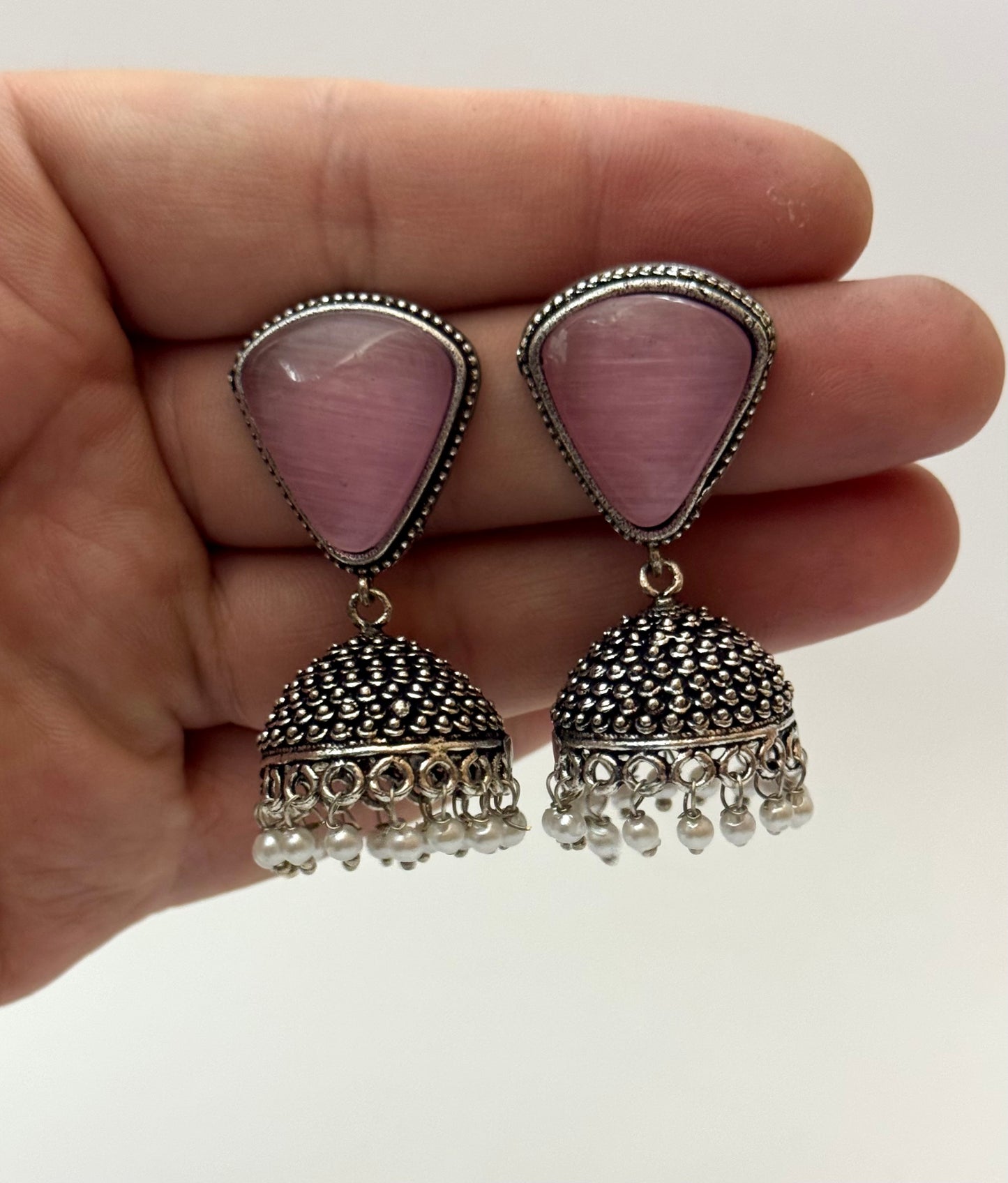 Premium brass made oxidised Jhumka