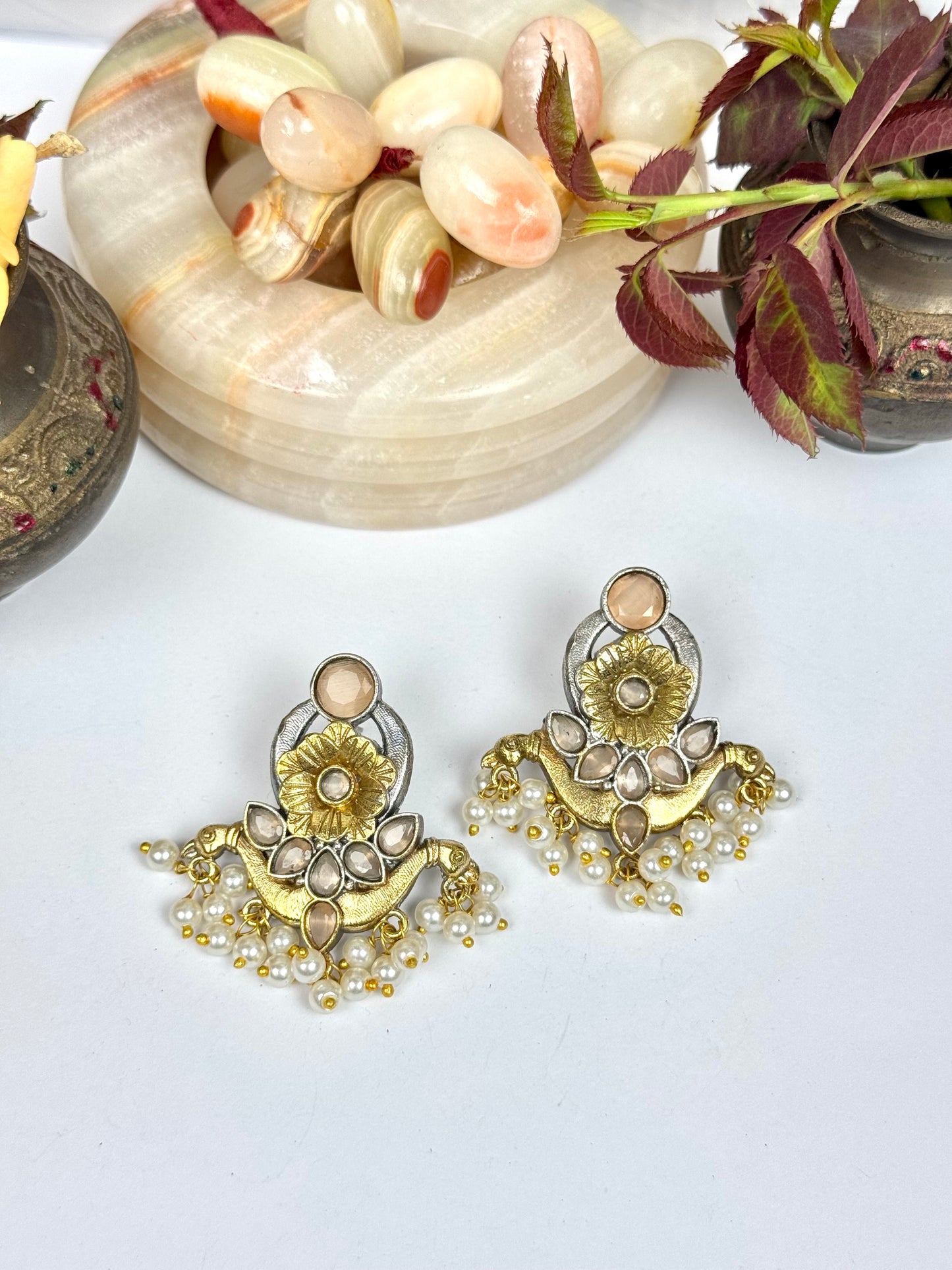 Premium Brass Made Oxidised Earrings