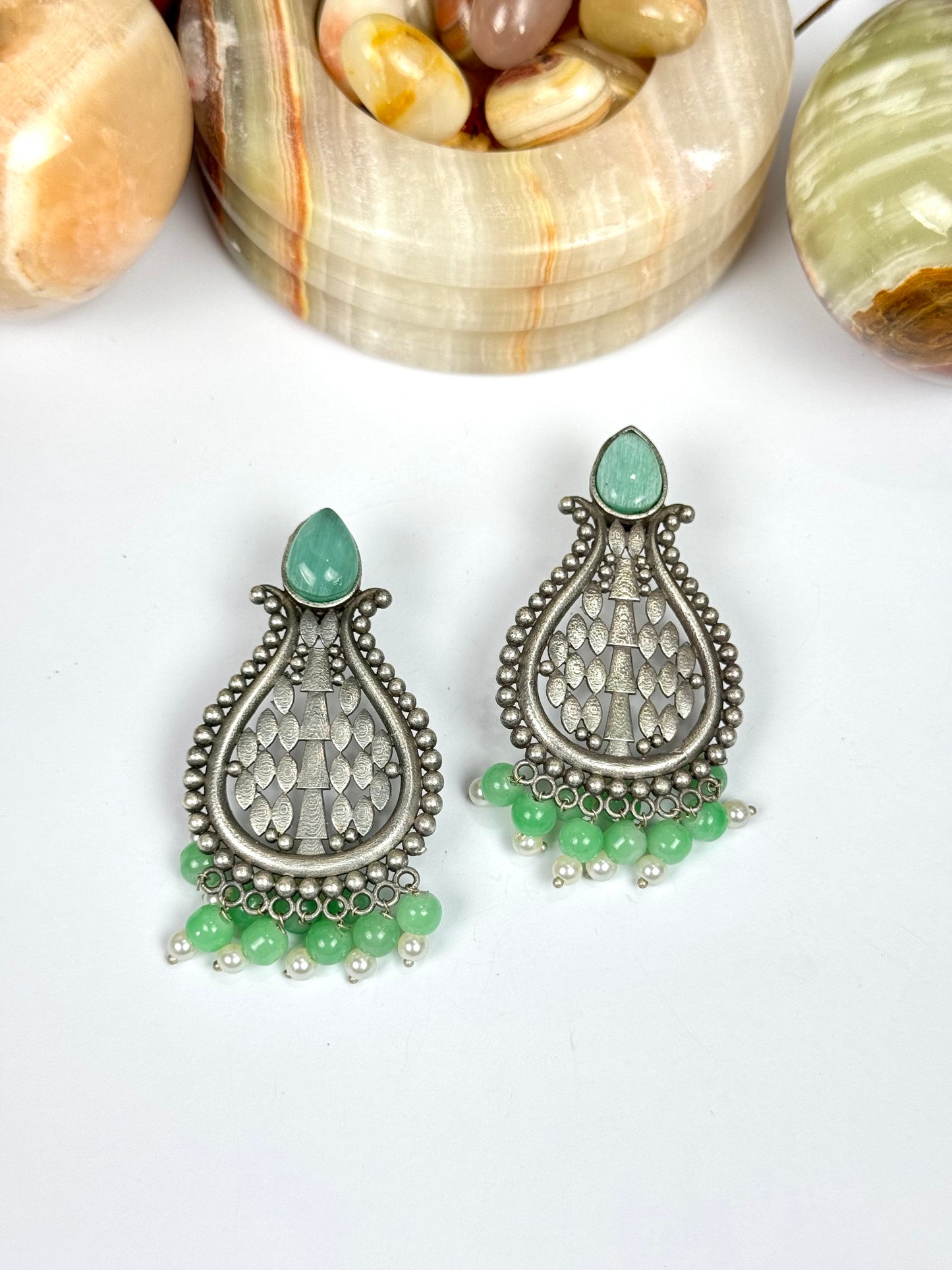 Premium Brass Made Oxidised Earrings