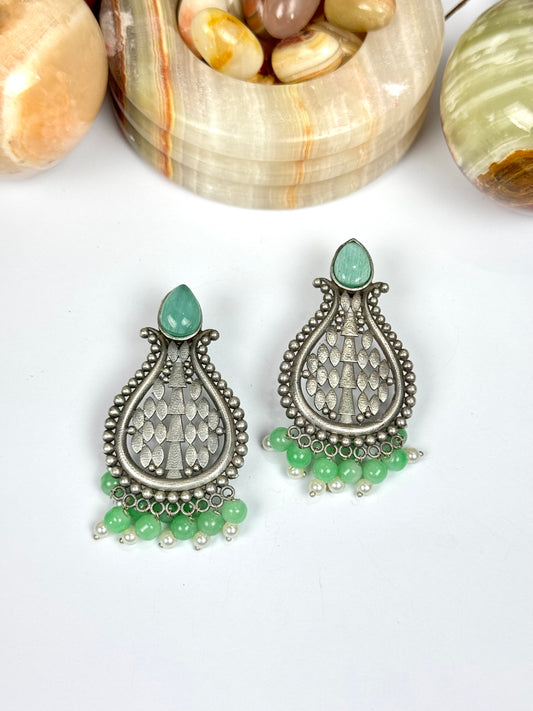 Premium Brass Made Oxidised Earrings