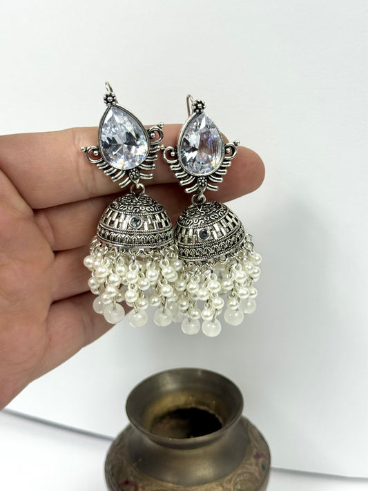 Oxidised German Silver Pal Pal jhumka