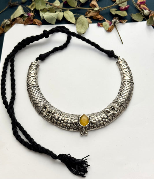 Premium Oxidised Diwar Necklace
