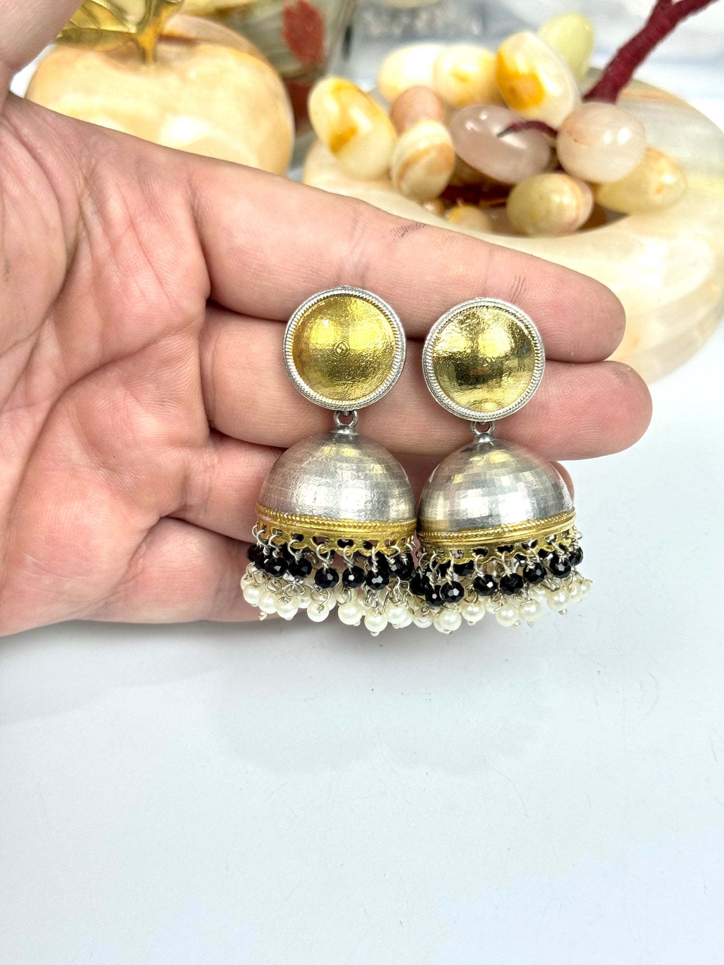 Premium Oxidised Brass made jhumkas
