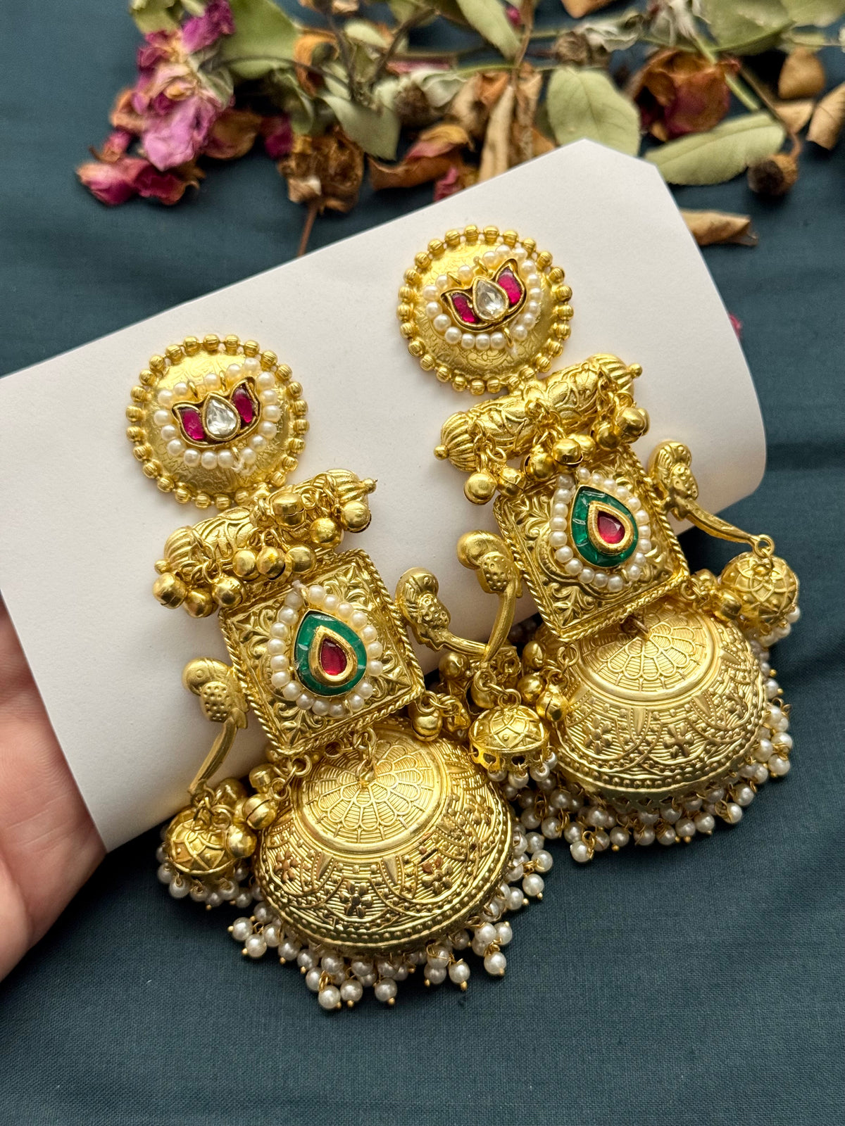 Premium Oxidised Kashmiri Jhumka