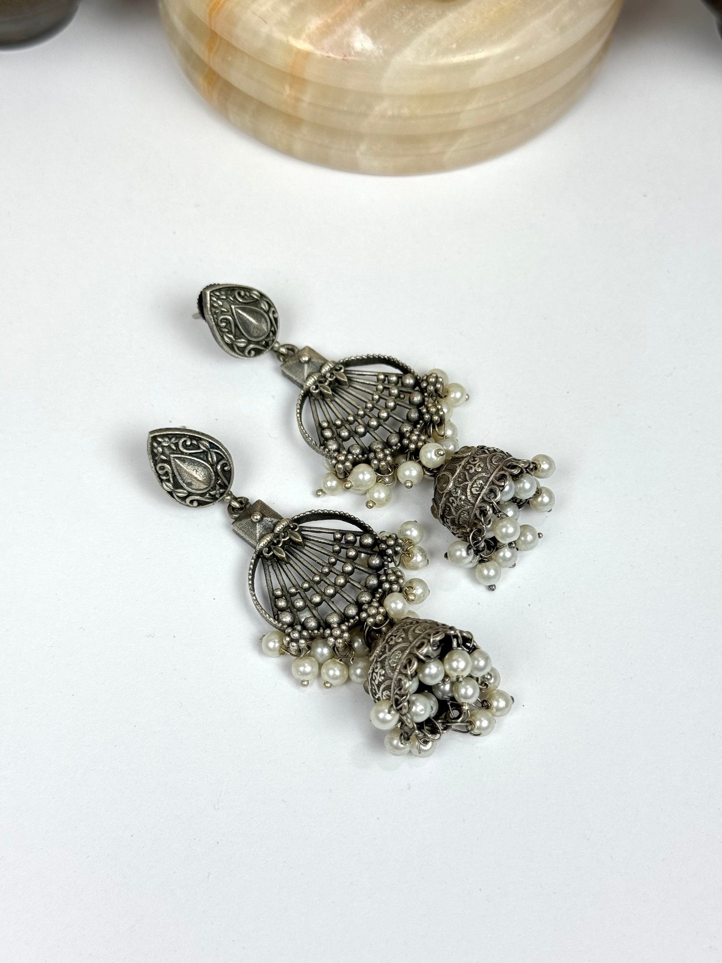 Brass made premium oxidised Jhumkas