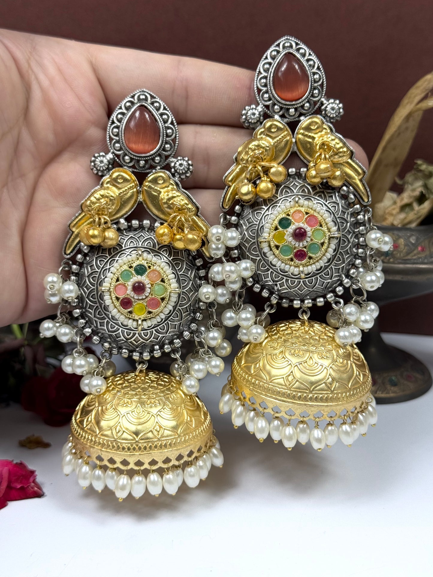 Premium Oxidised Alizeh Full size Jhumka