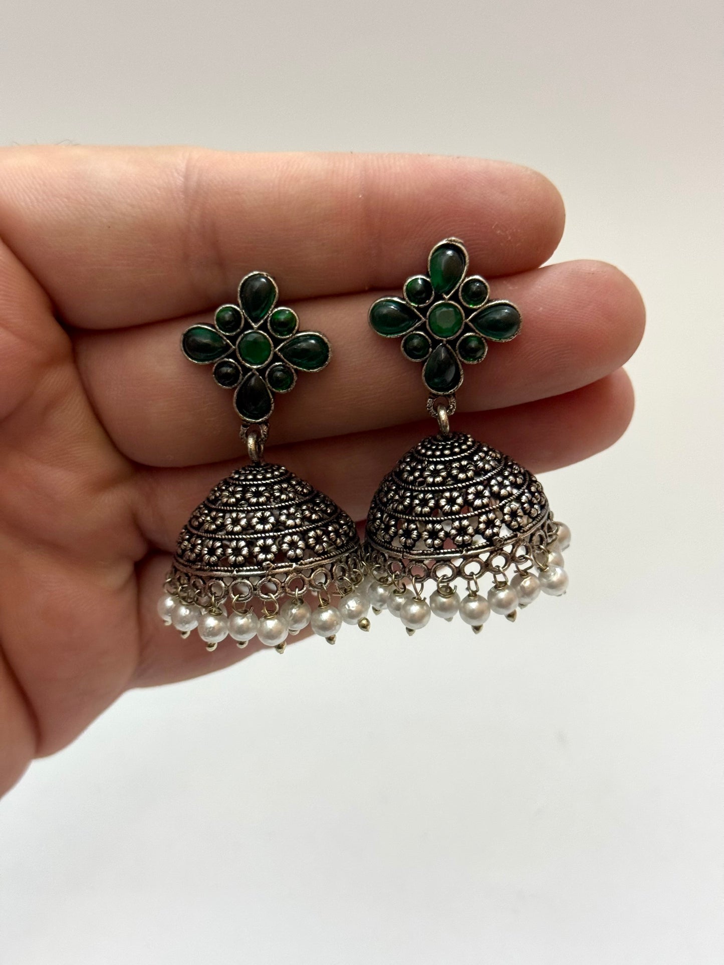 Premium Brass made oxidised jhumka