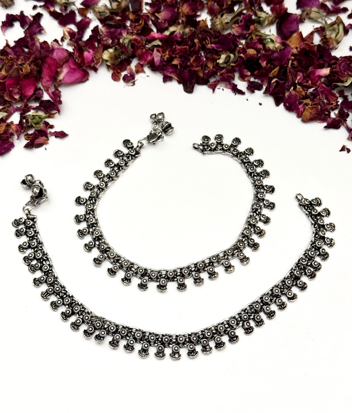 Premium German Silver Oxidised payal