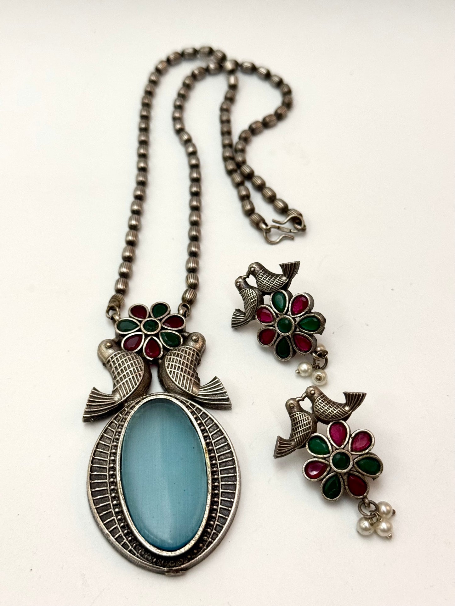 Premium Oxidised Heer Set Brass made