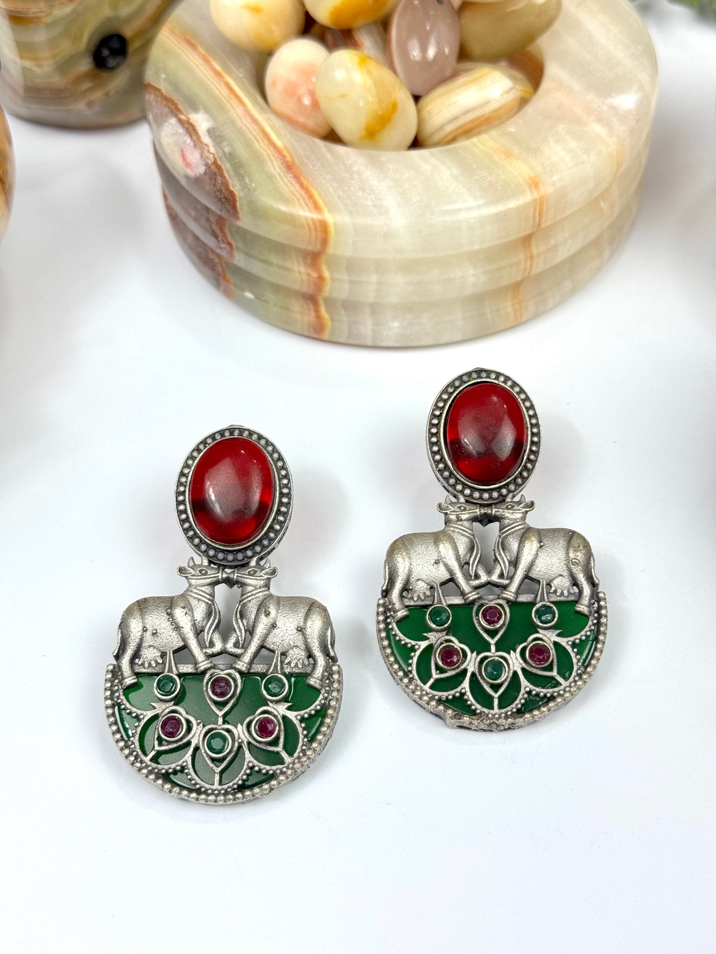 Brass made Premium Oxidised Earrings