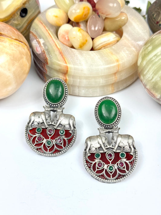 Brass made Premium Oxidised Earrings