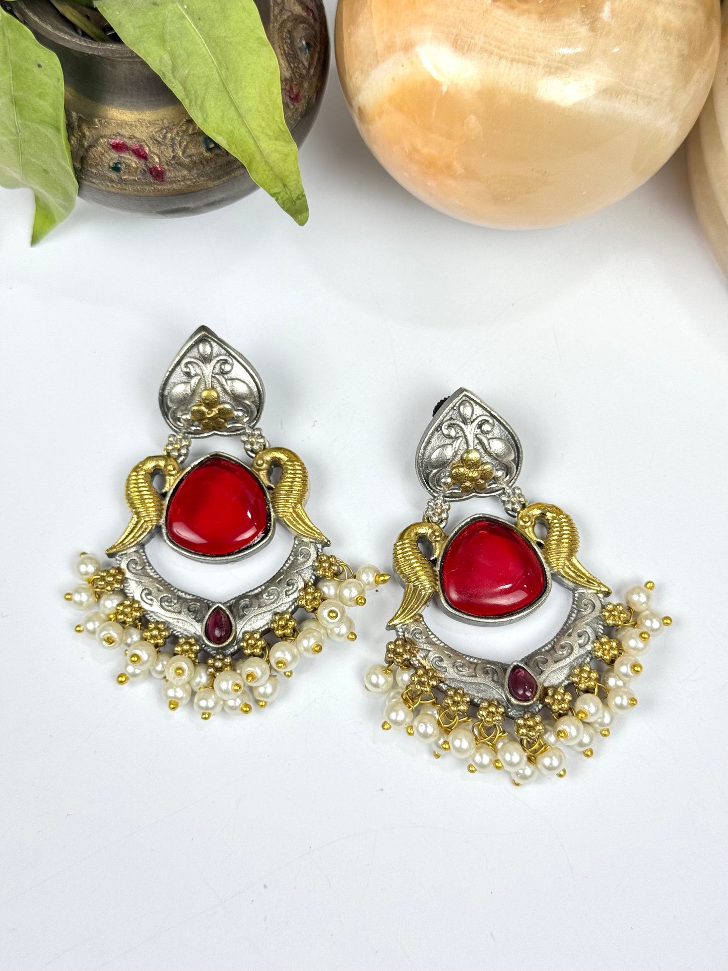 Premium Brass Made oxidised Earrings