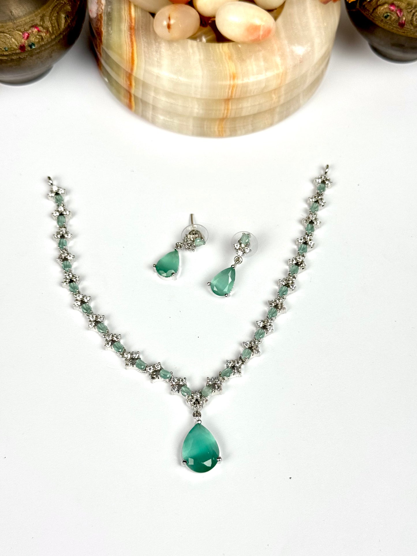 American Diamond 1karat Necklace set