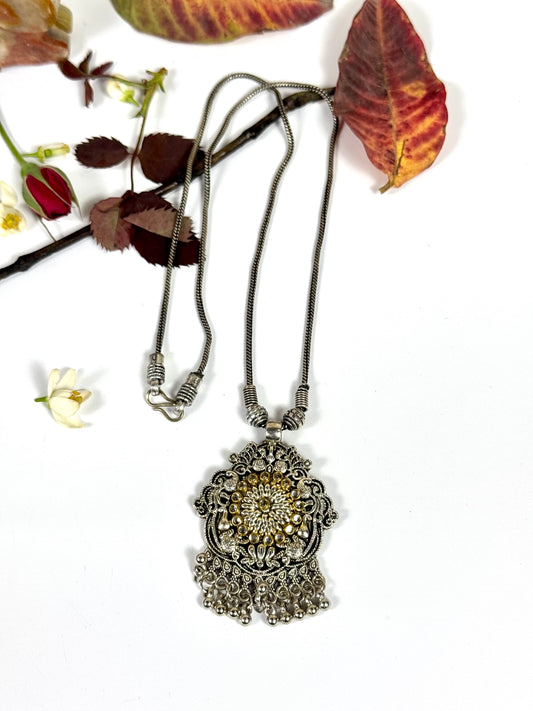 Oxidised Naaz pendant