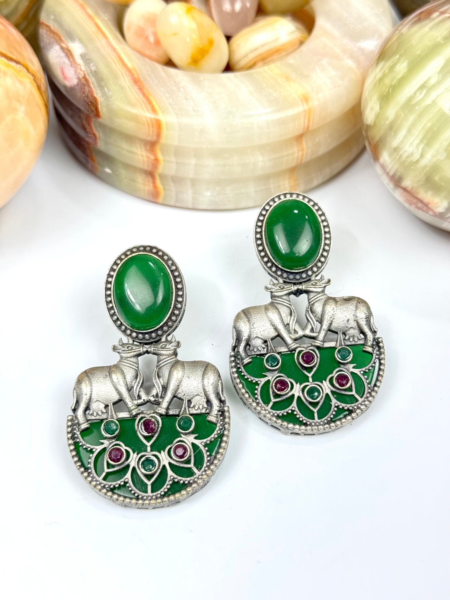 Brass made Premium Oxidised Earrings