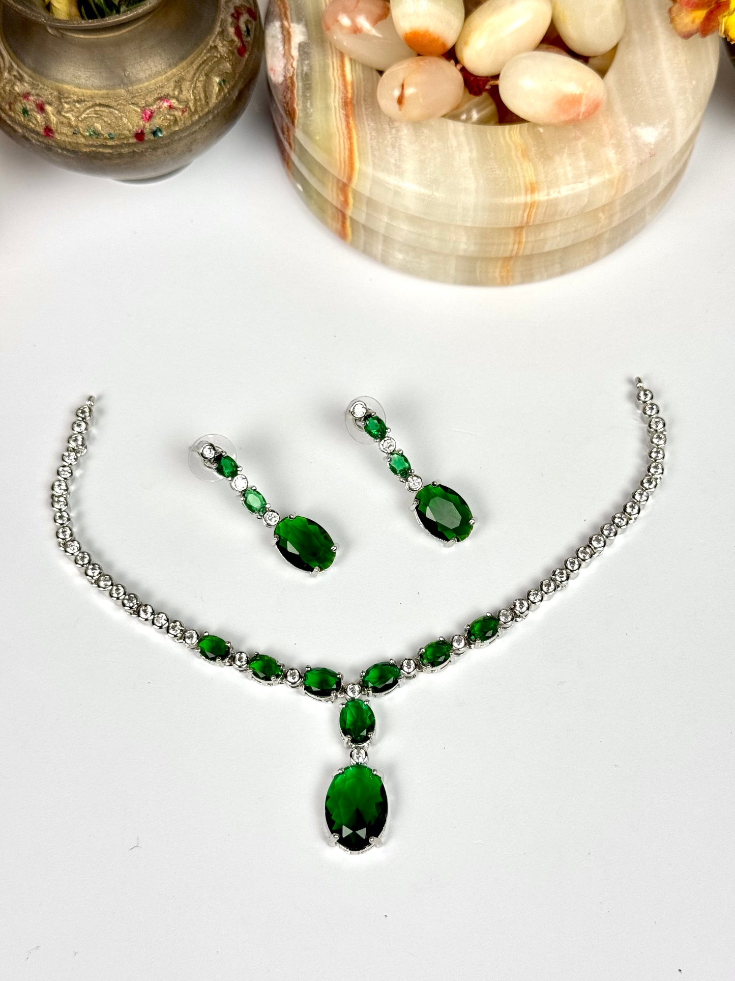 American Diamond 1 karat Necklace set