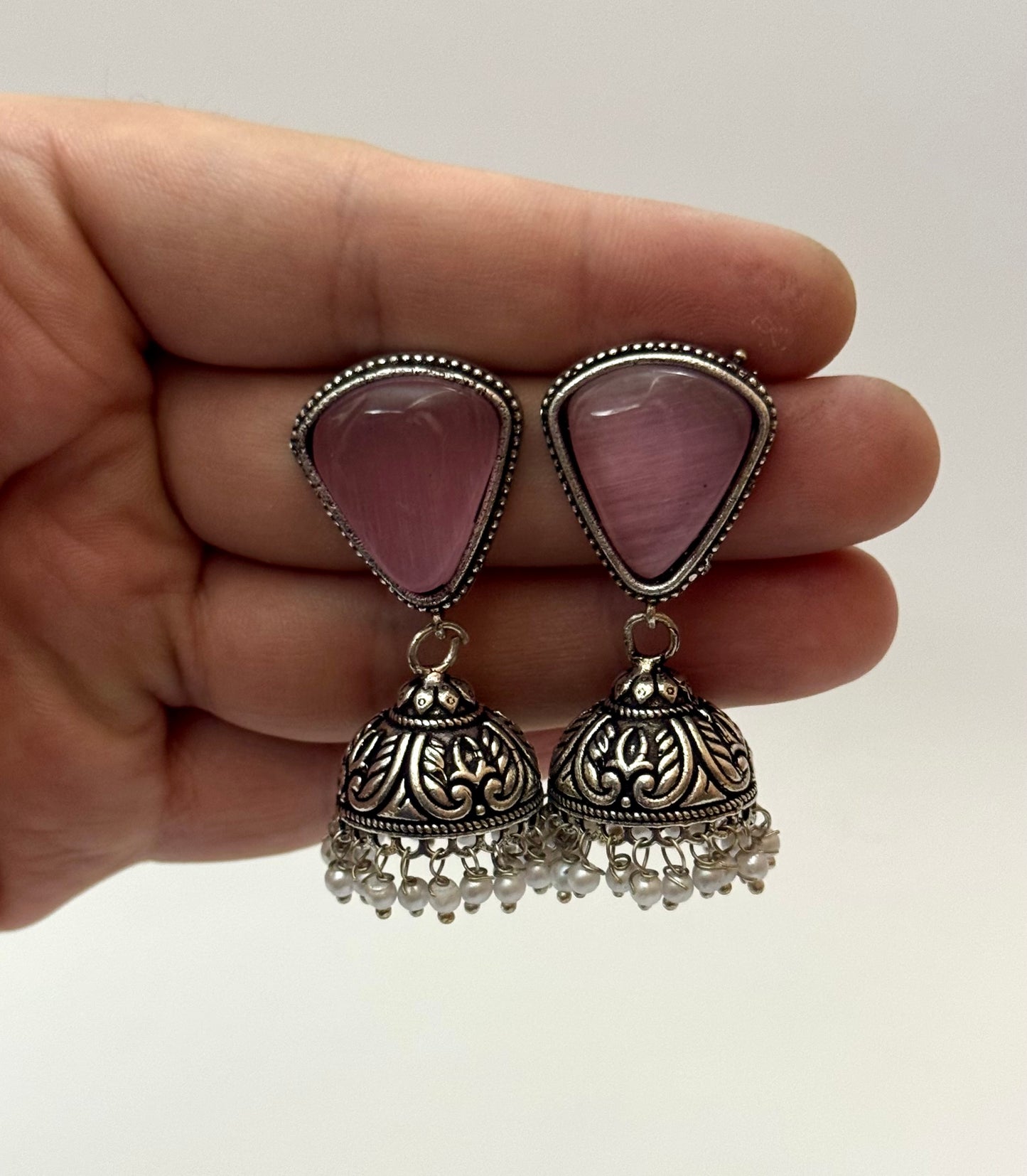 Premium brass made oxidised Jhumka