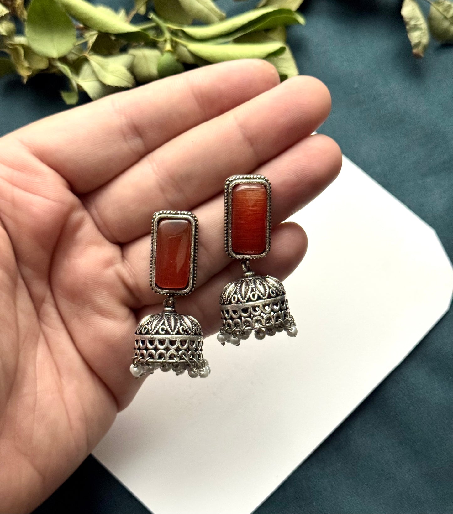 Premium Brass made oxidised Jhumka