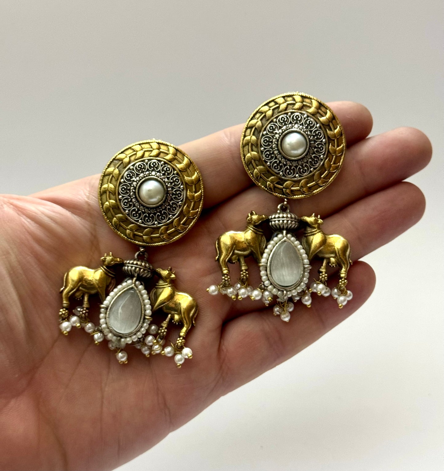 Premium Brass made Dual tone oxidised Earrings