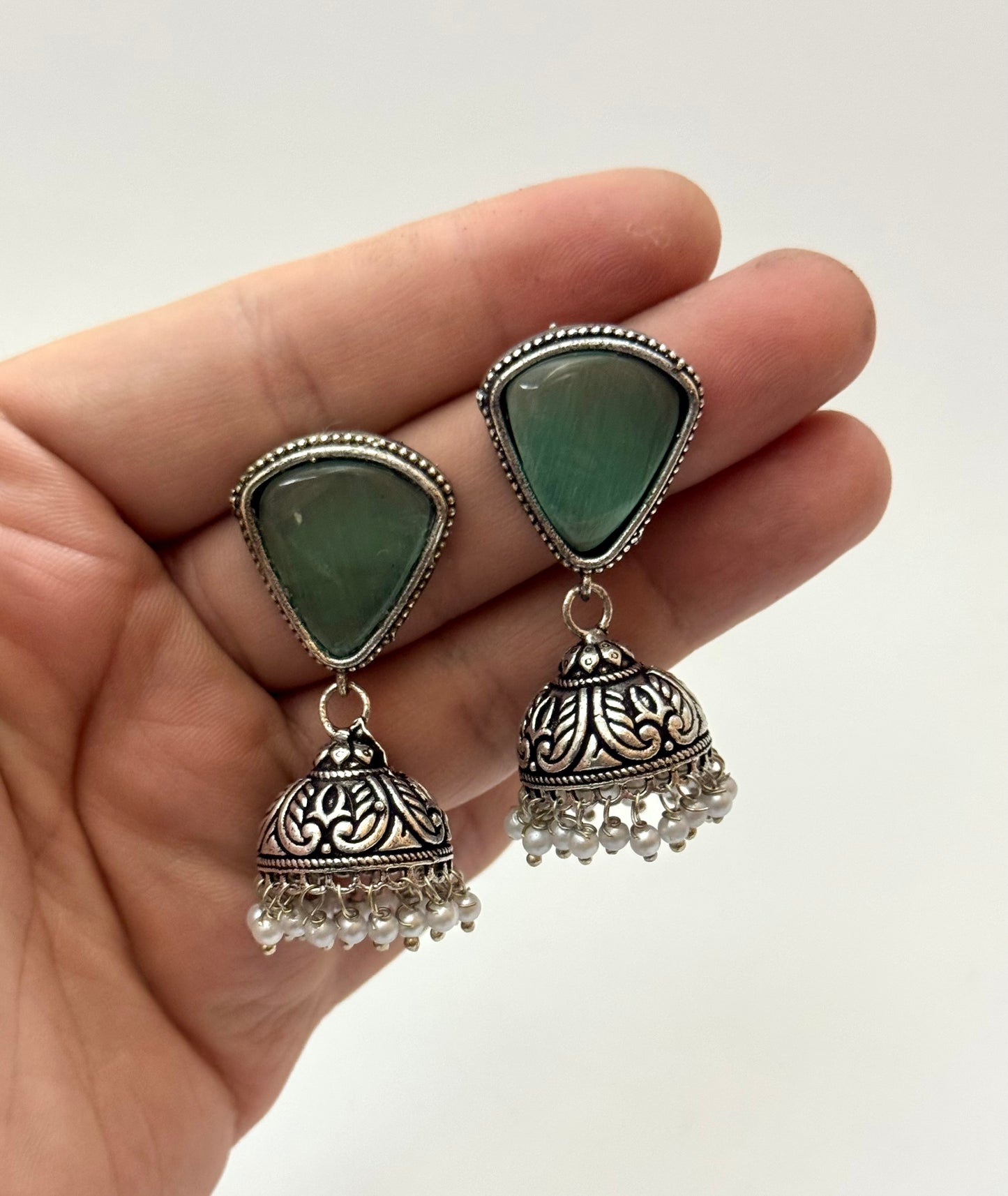 Premium brass made oxidised Jhumka