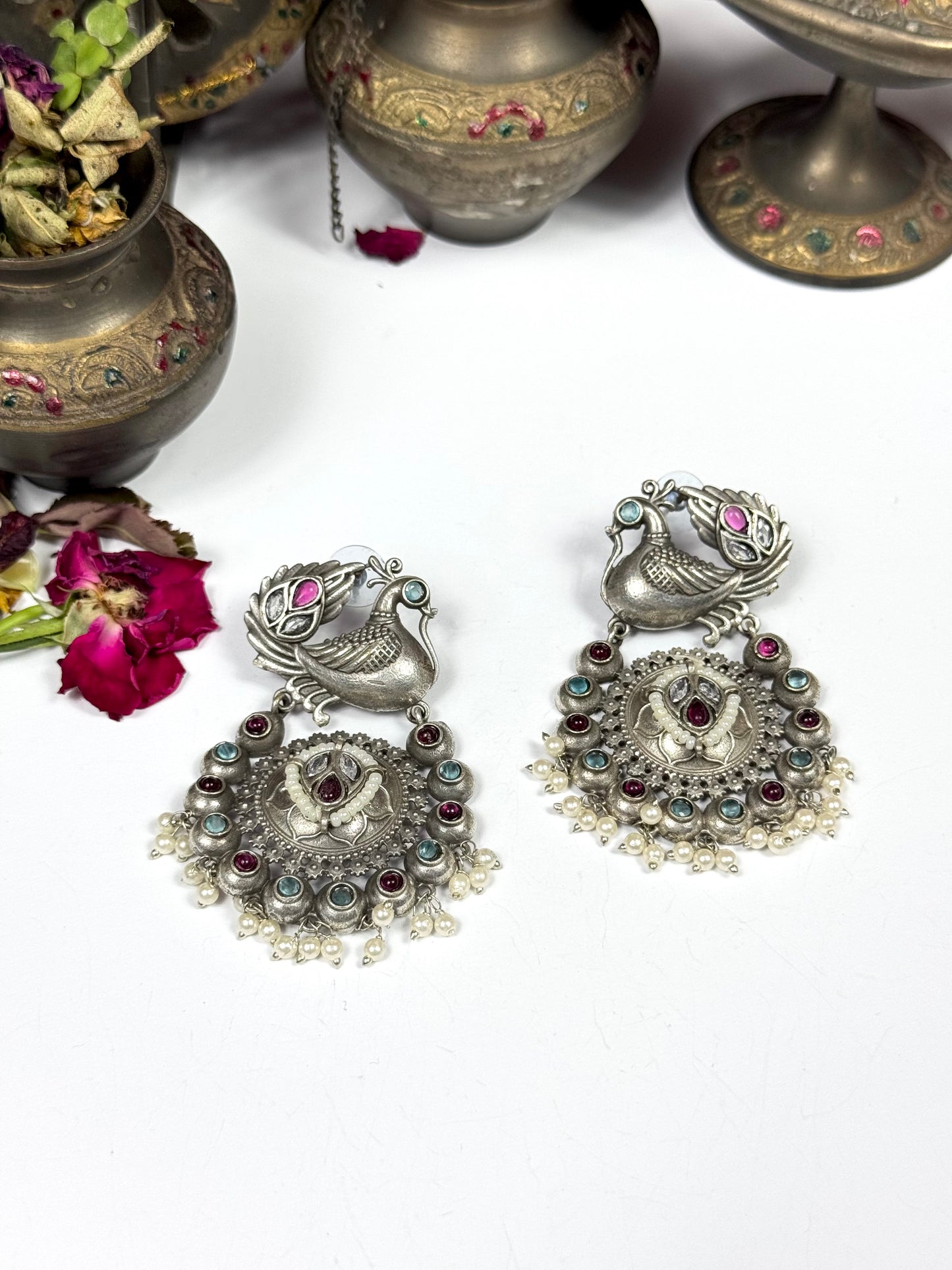 Premium Oxidised Azra Earrings