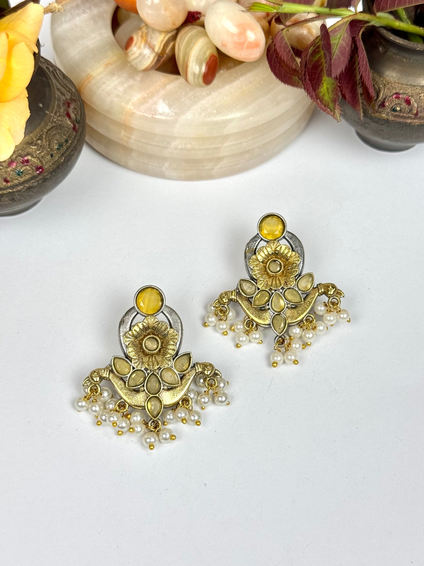 Premium Brass Made Oxidised Earrings