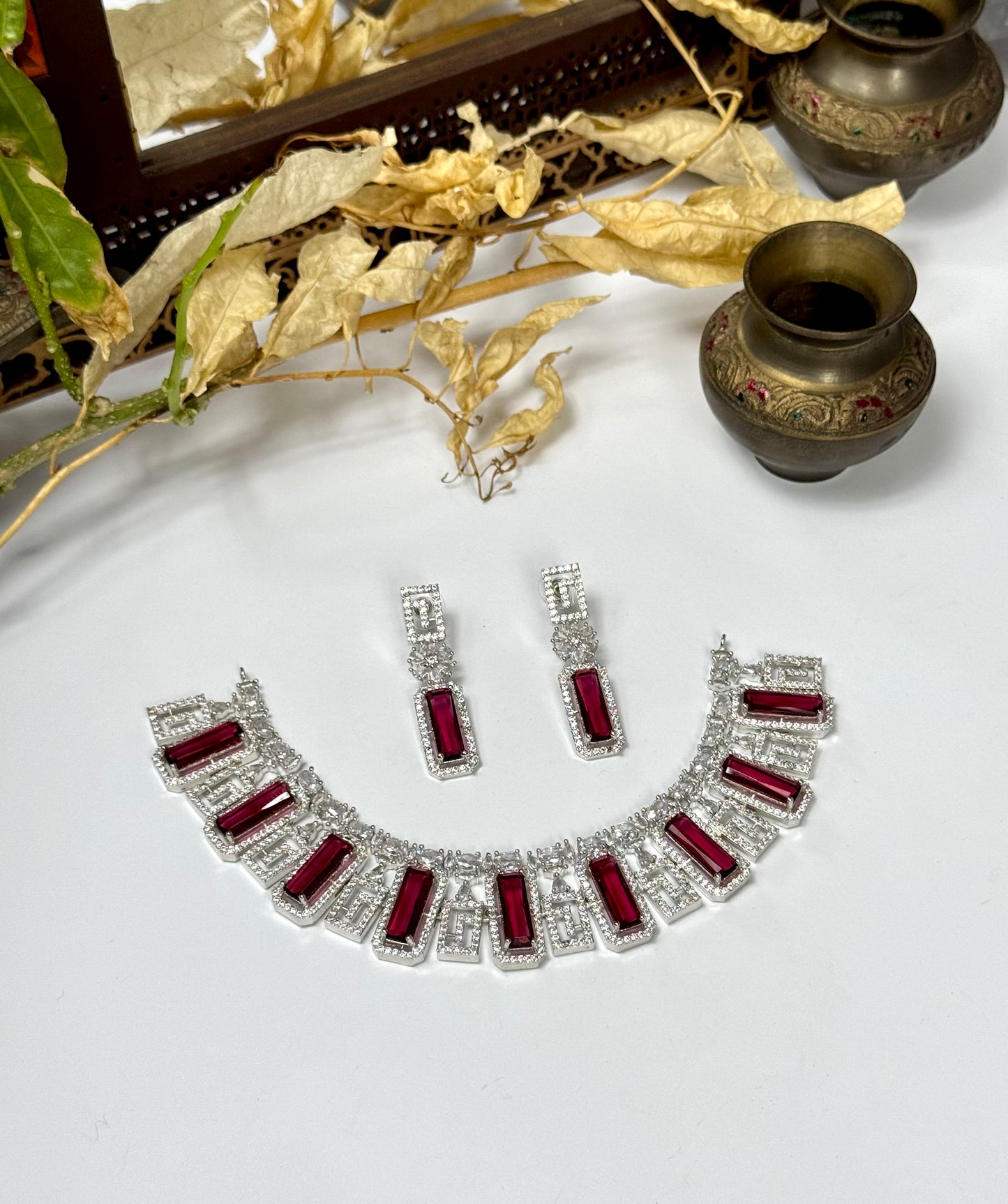 American Diamond 1 karat Necklace set