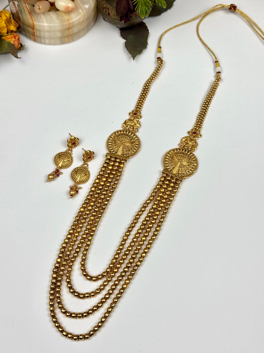 Rajwadi Brass Made Designer mala set