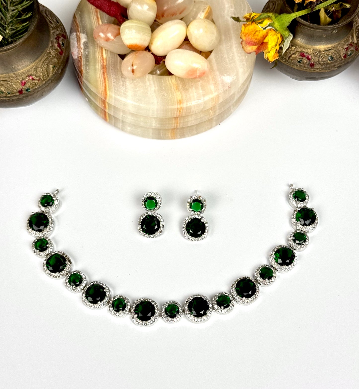 American Diamond 1karat Necklace set