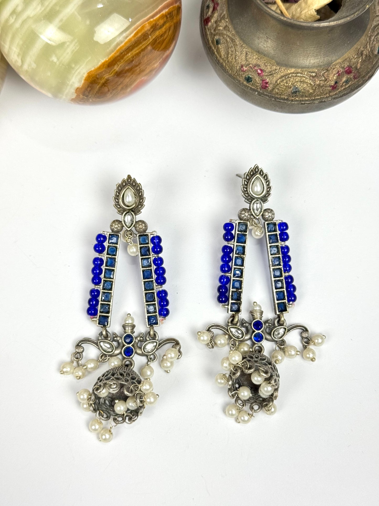 Premium Brass Made Oxidised Jhumka