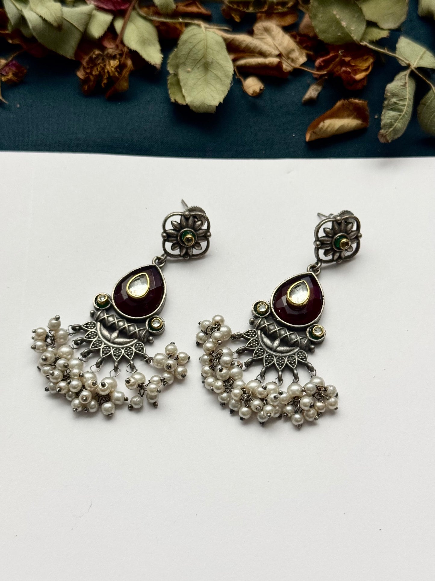 Premium oxidised Brass made Gulnaz Earrings