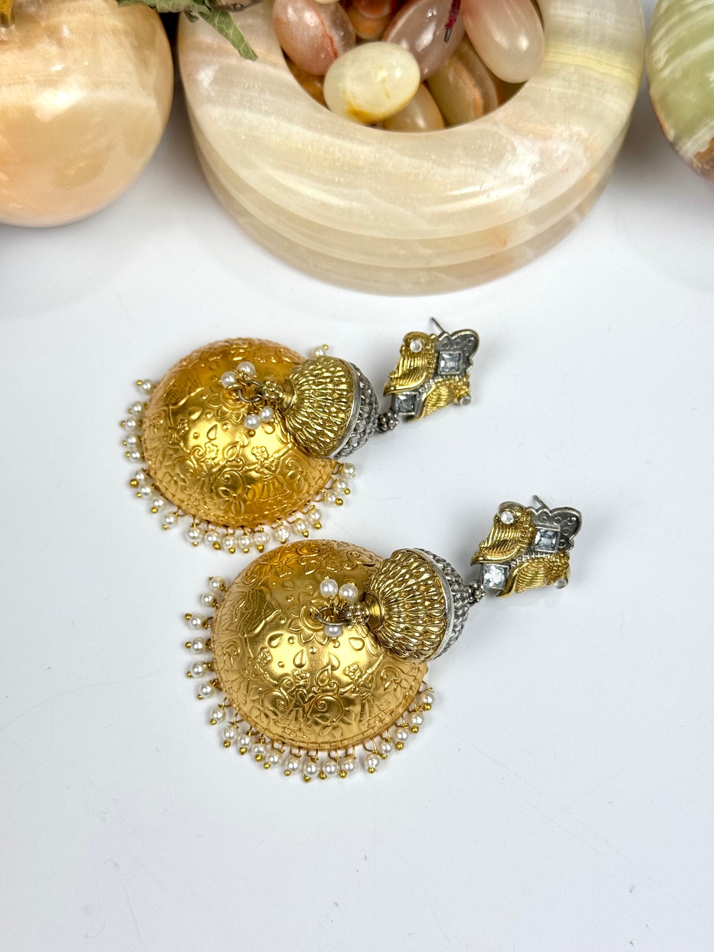 Premium Brass Made Oxidised Earrings