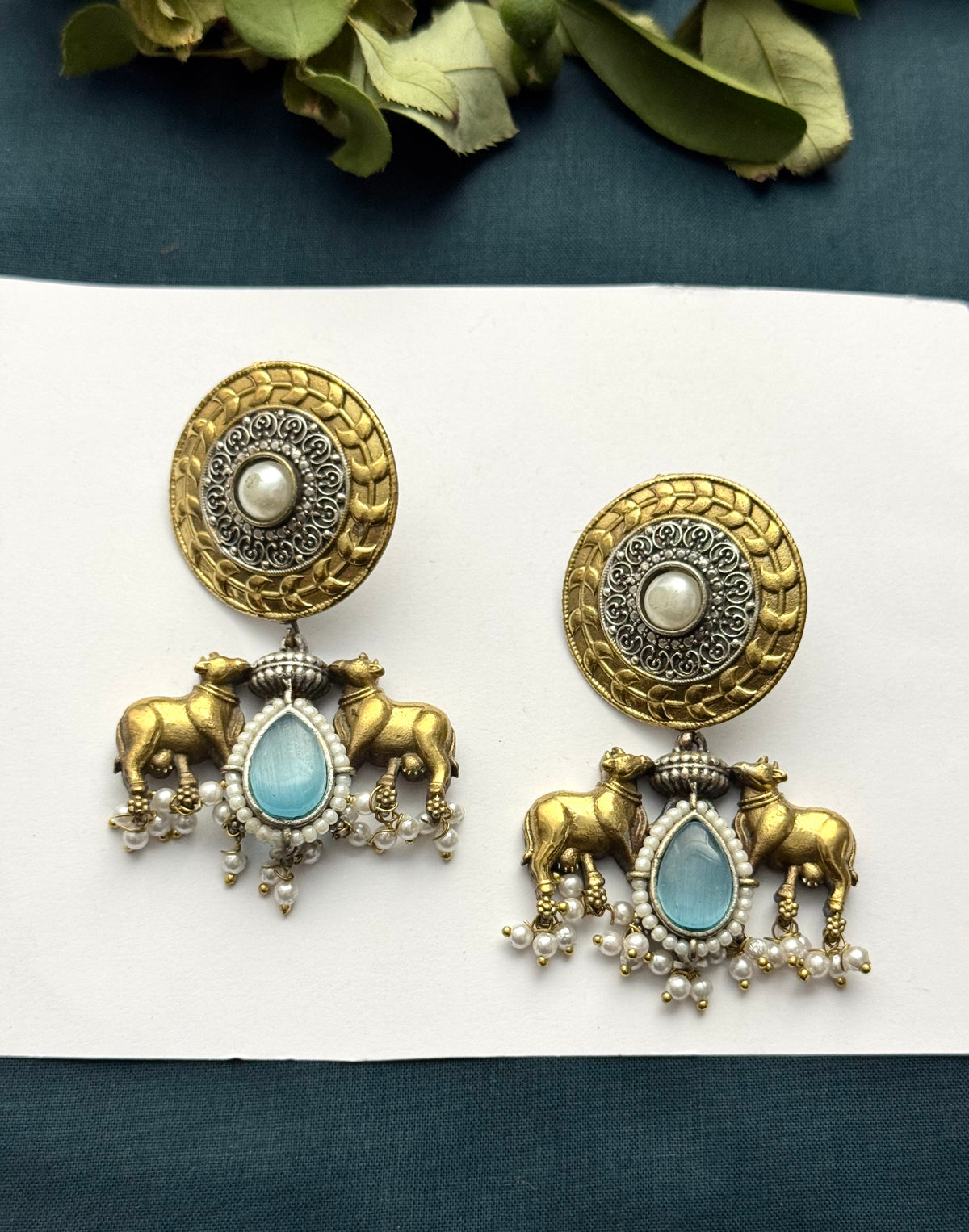 Premium Brass made Dual tone oxidised Earrings
