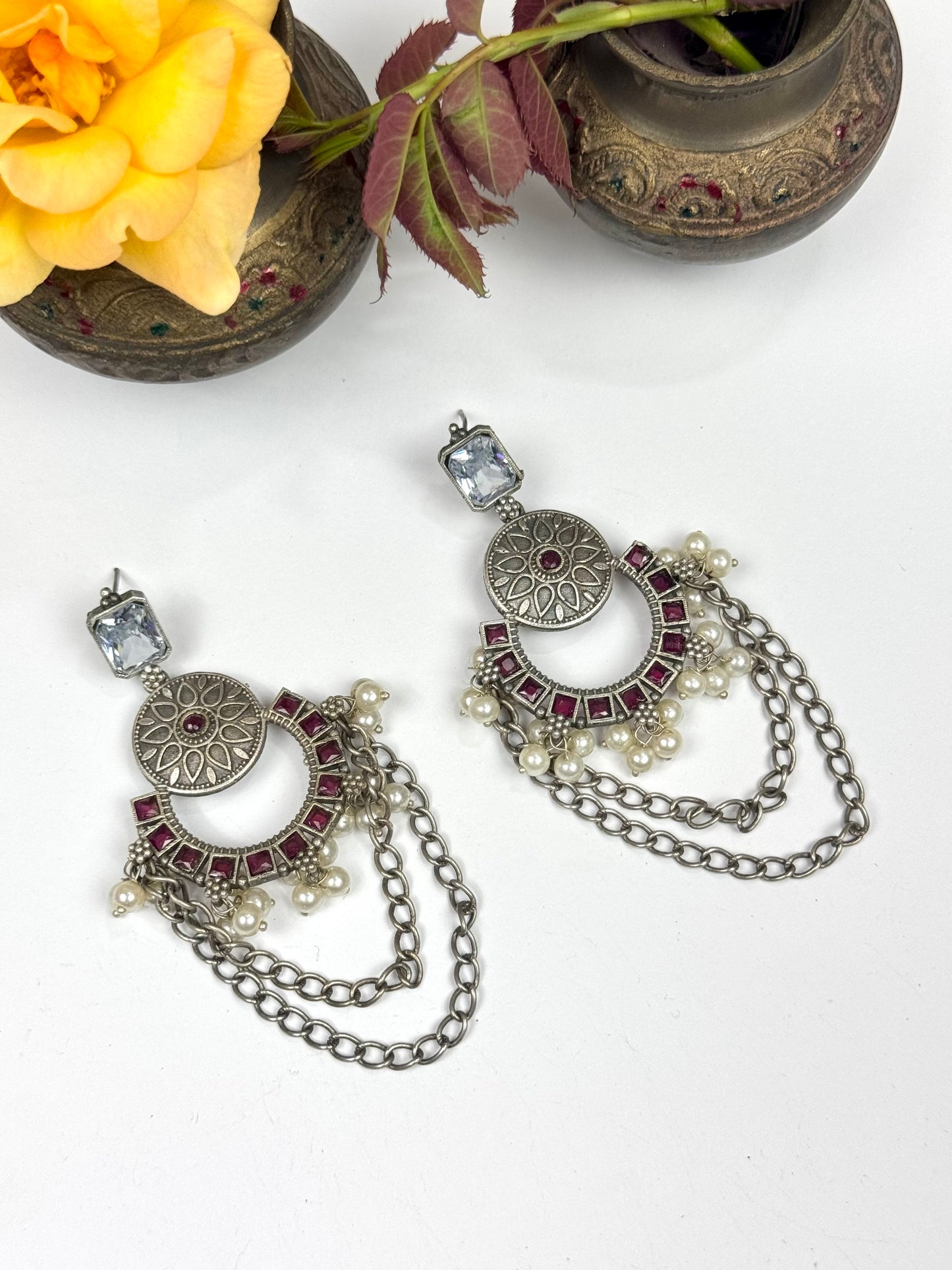 Premium Brass Made Chain Earrings