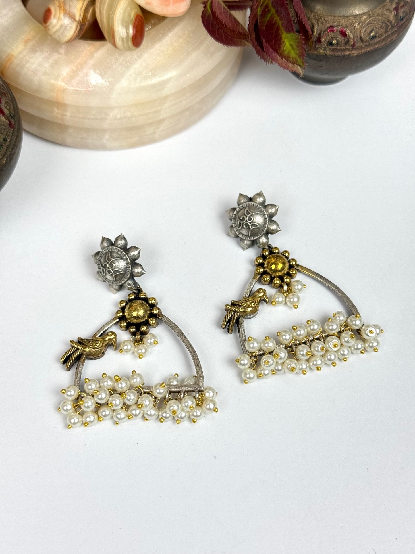 Premium oxidised Brass Made Designer Earrings