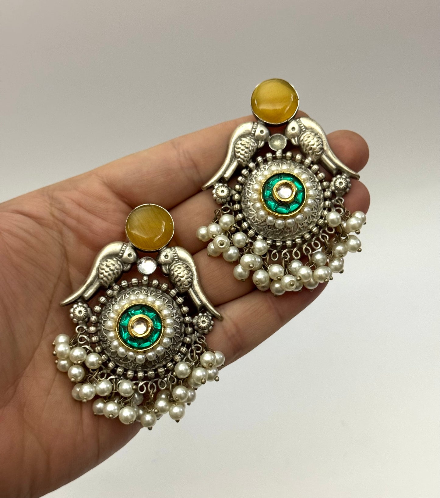 Premium Oxidised Heba Earrings